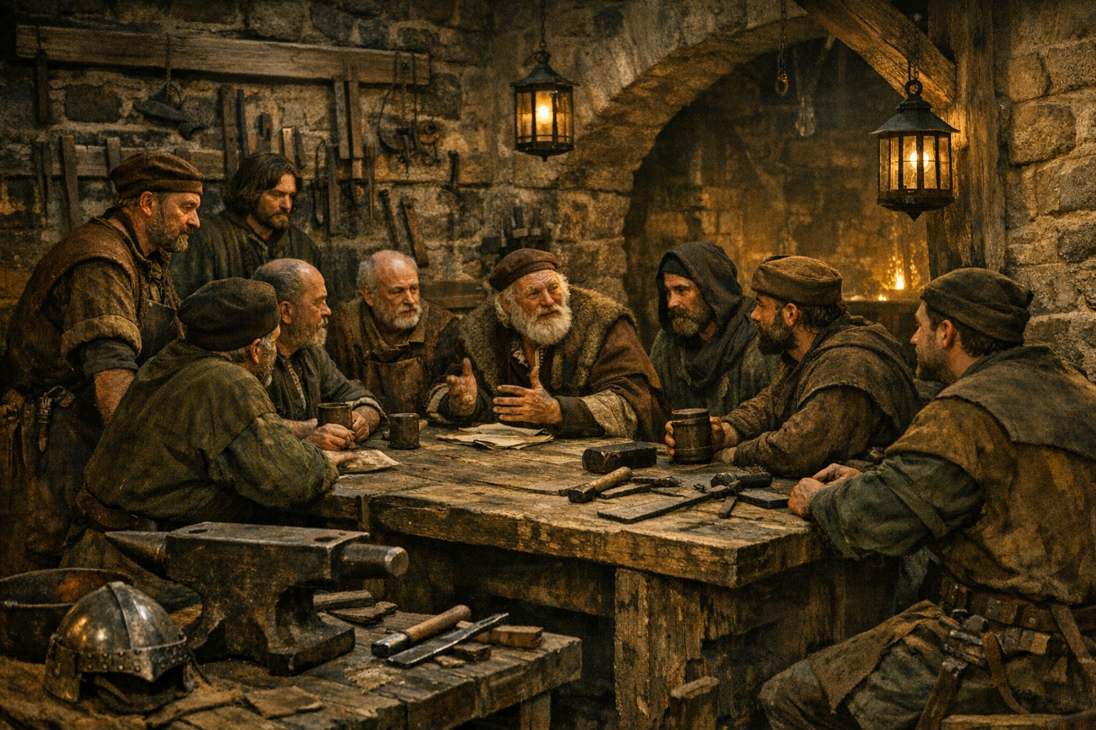 Des guildes médiévales au compagnonnage : histoire des corporations de métiers