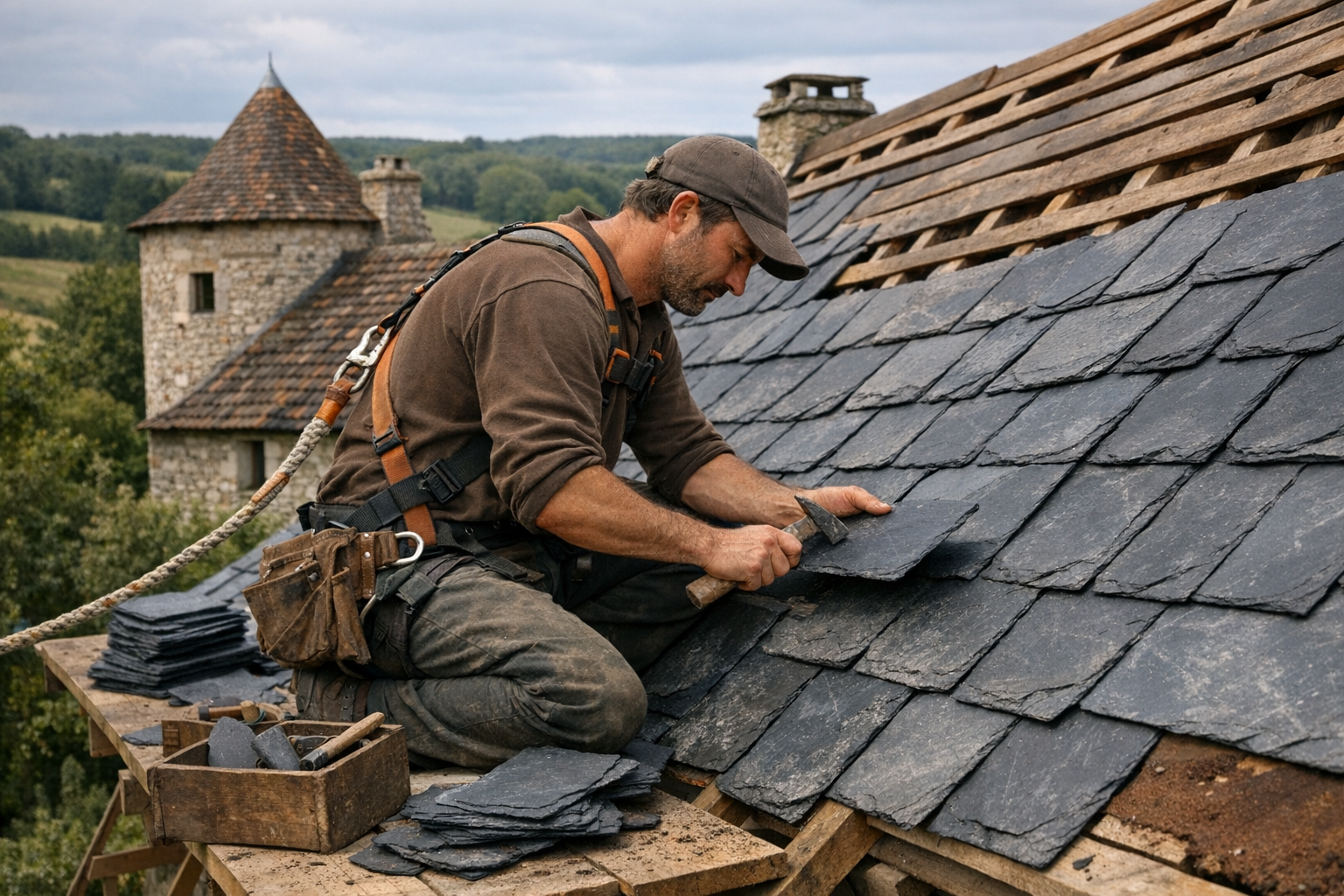 Refaire une toiture en ardoise naturelle : étapes, artisans et budget